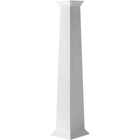 Craftsman Classic Square Tapered, Smooth PVC Column, Crown Capital & Crown Base